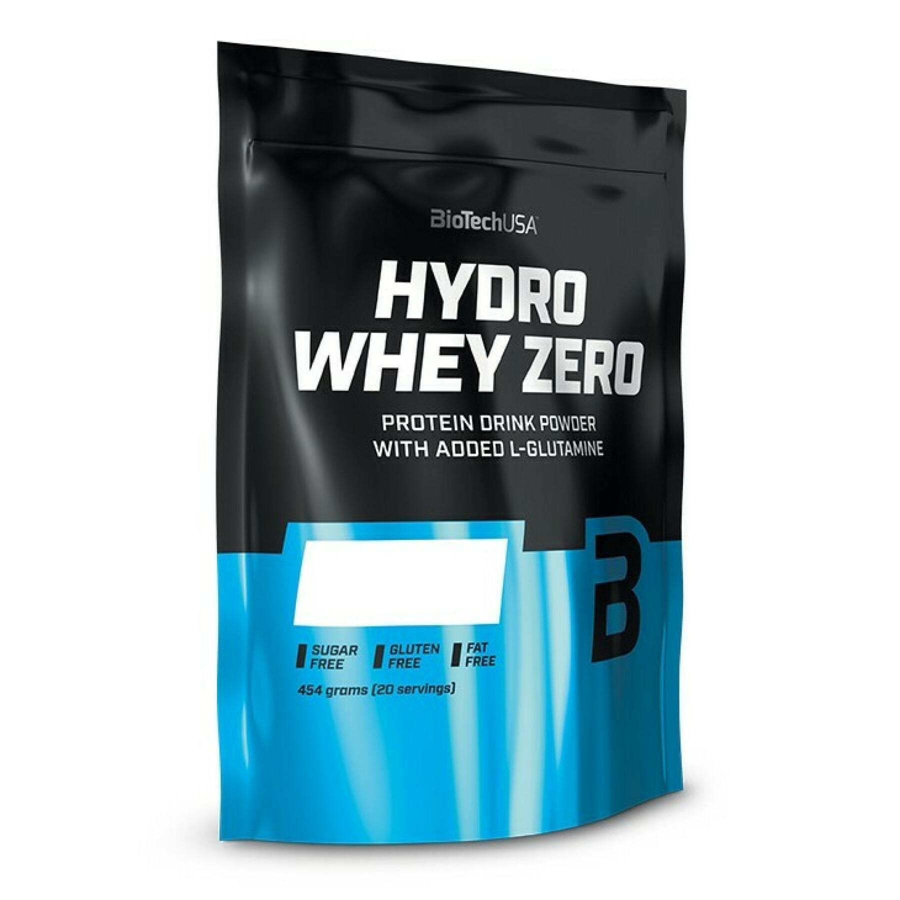 Paquete de 10 bolsas de proteínas Biotech USA hydro whey zero - Fraise - 454g