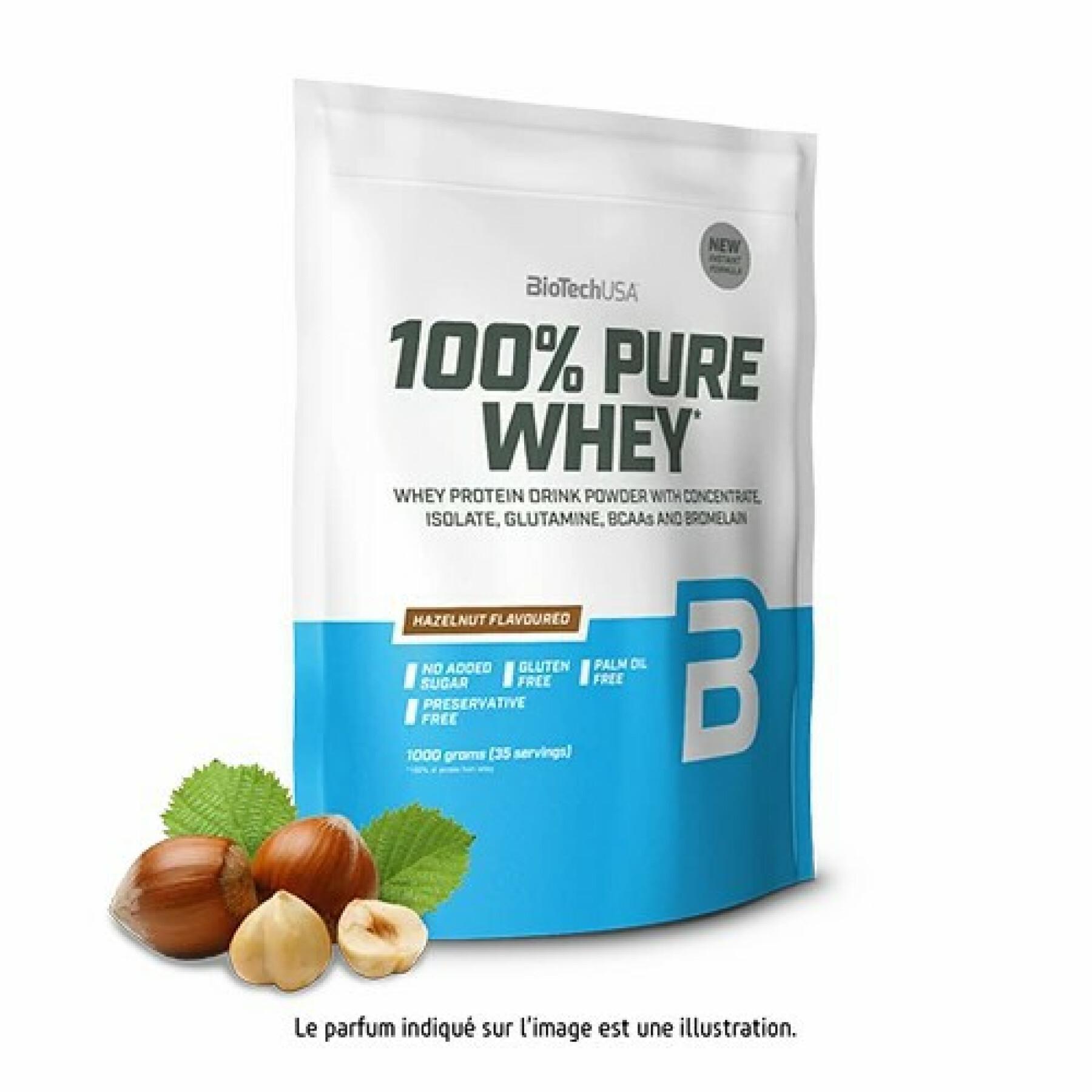 Paquete de 10 bolsas de proteína de suero 100% pura Biotech USA - Noisette - 1kg