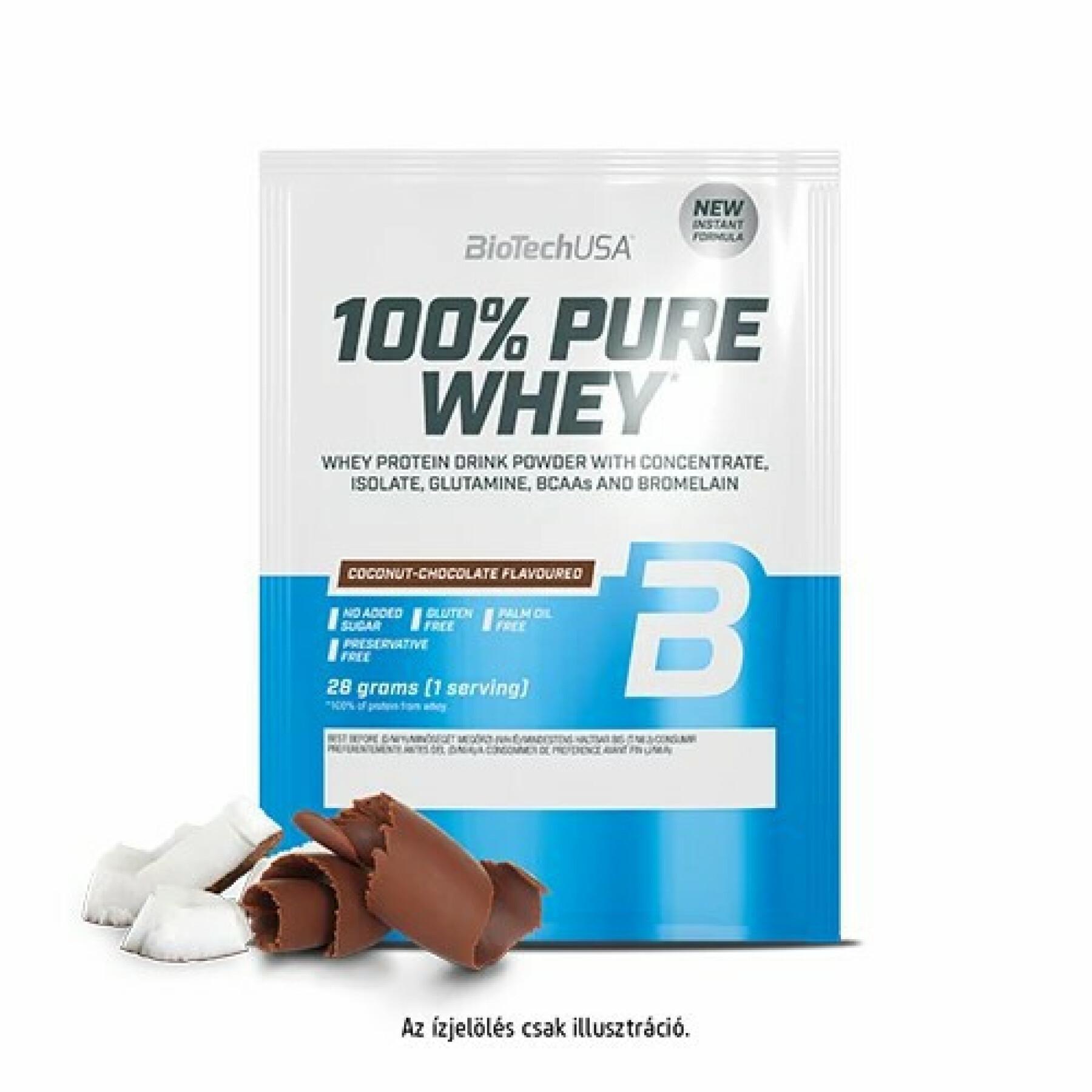 50 paquetes de proteína de suero 100% pura Biotech USA - Noix de coco-chocolat - 28g