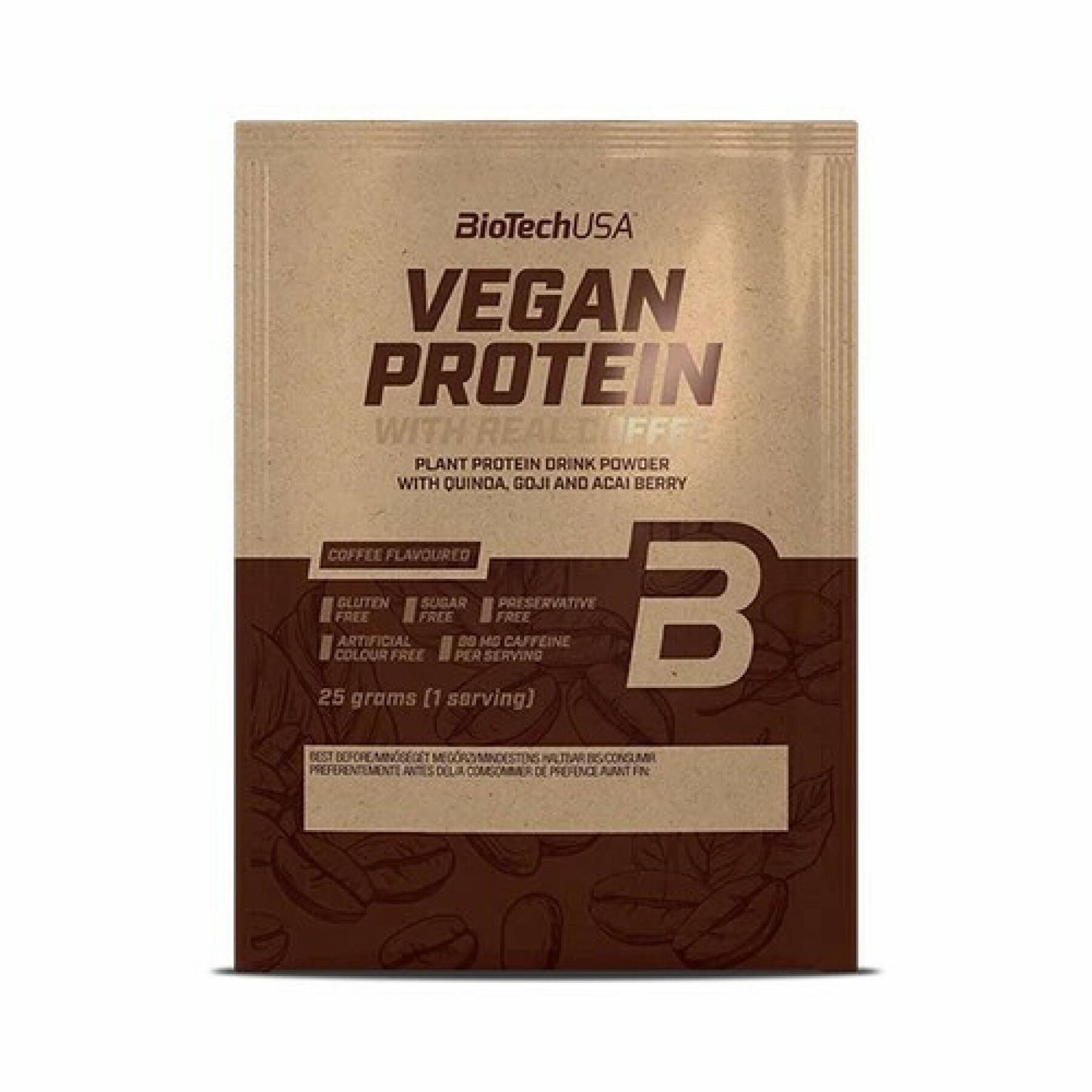 50 paquetes de proteína vegana Biotech USA - Café - 30g