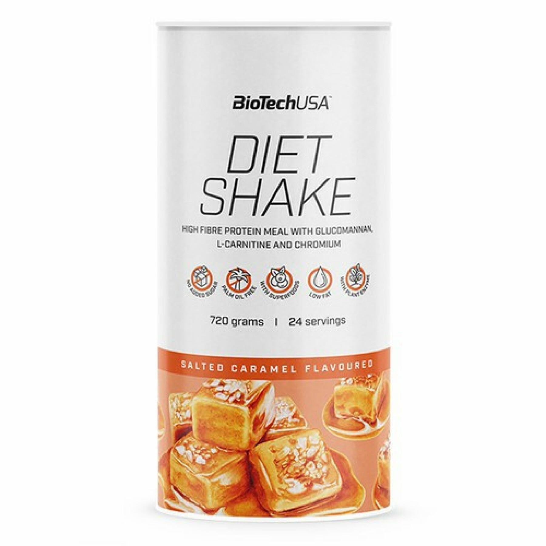 Paquete de 6 botes de proteínas Biotech USA diet shake - Caramel salé - 720g
