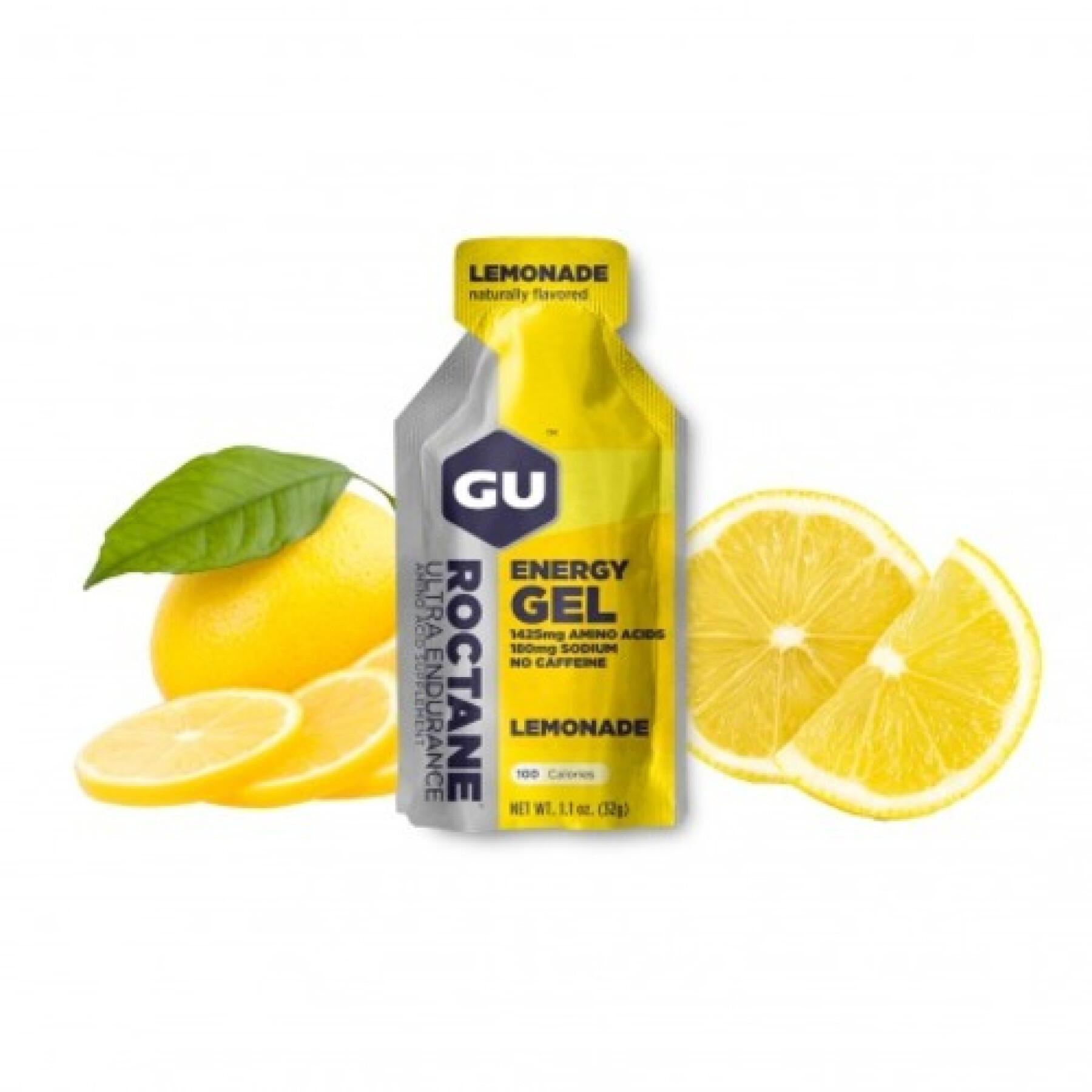 Paquete de 24 geles de roctano Gu Energy limonade sans caféine