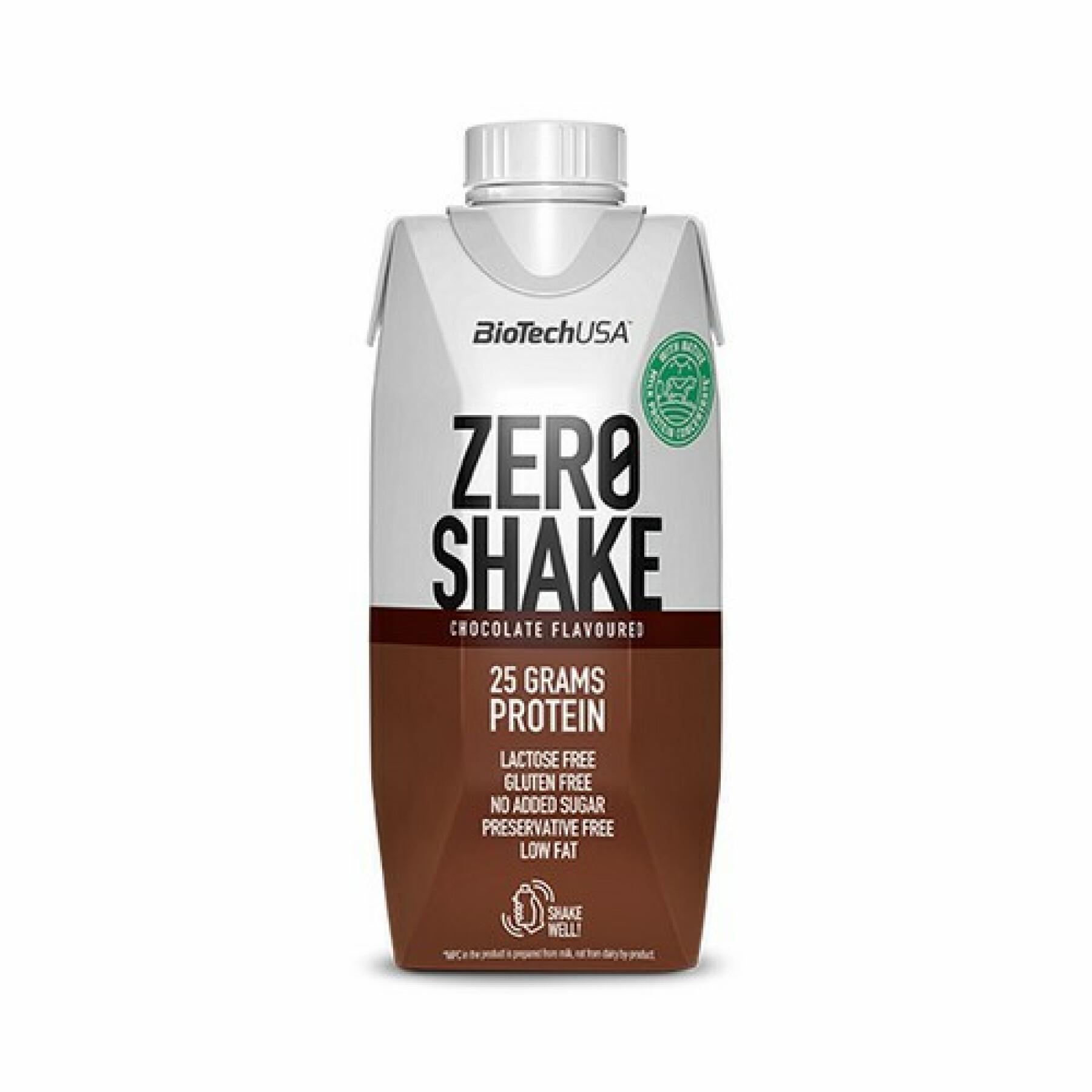 Paquete de 15 cartones de aperitivos Biotech USA zero shake - Chocolate