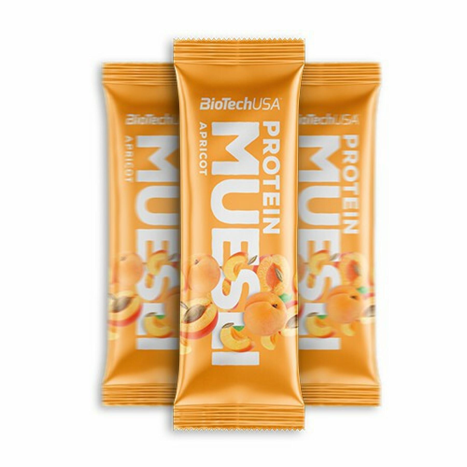 Pack de 28 cajas de snacks proteicos Biotech USA muesli - Abricot