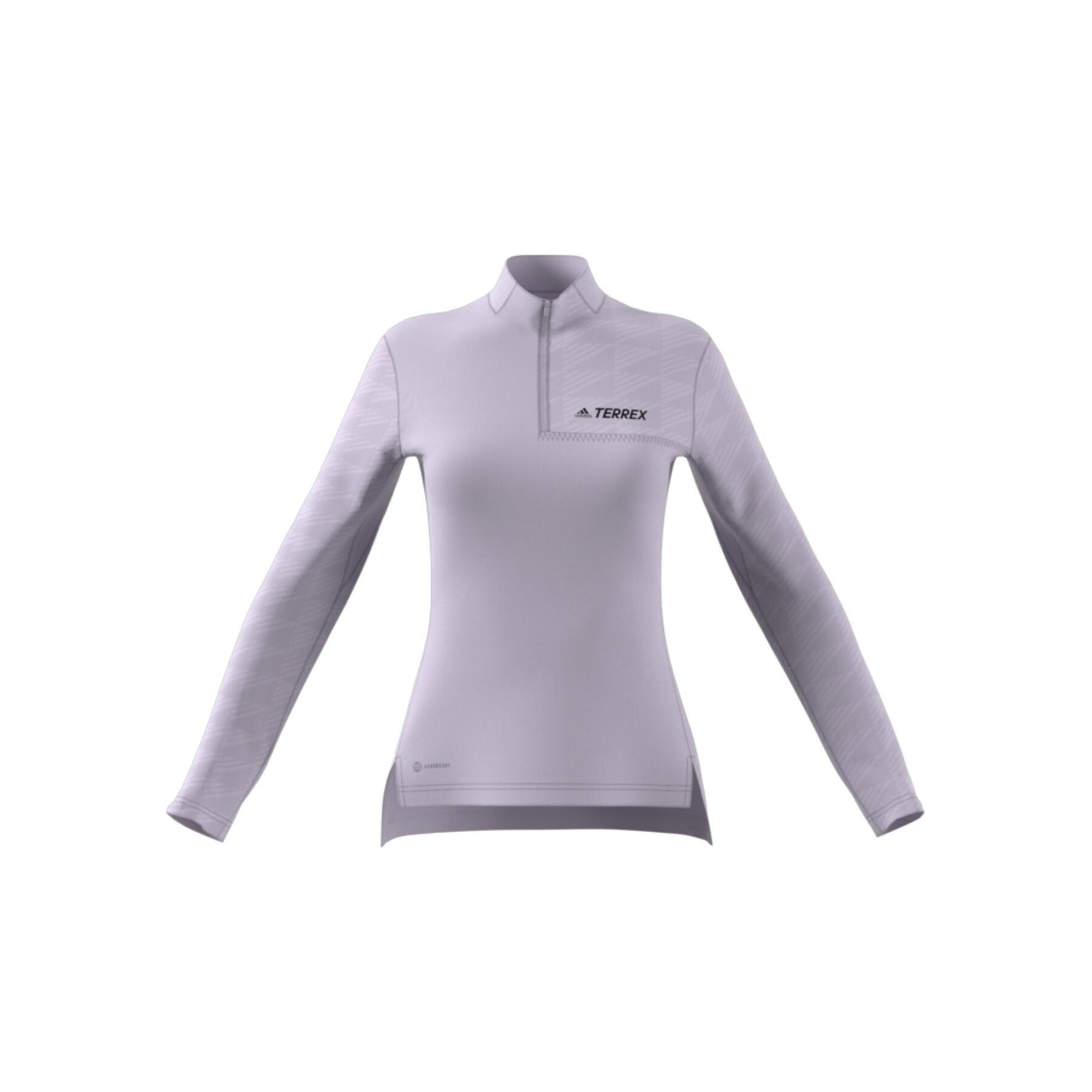 Camiseta de manga larga con 1/2 cremallera para mujer adidas Terrex Multi