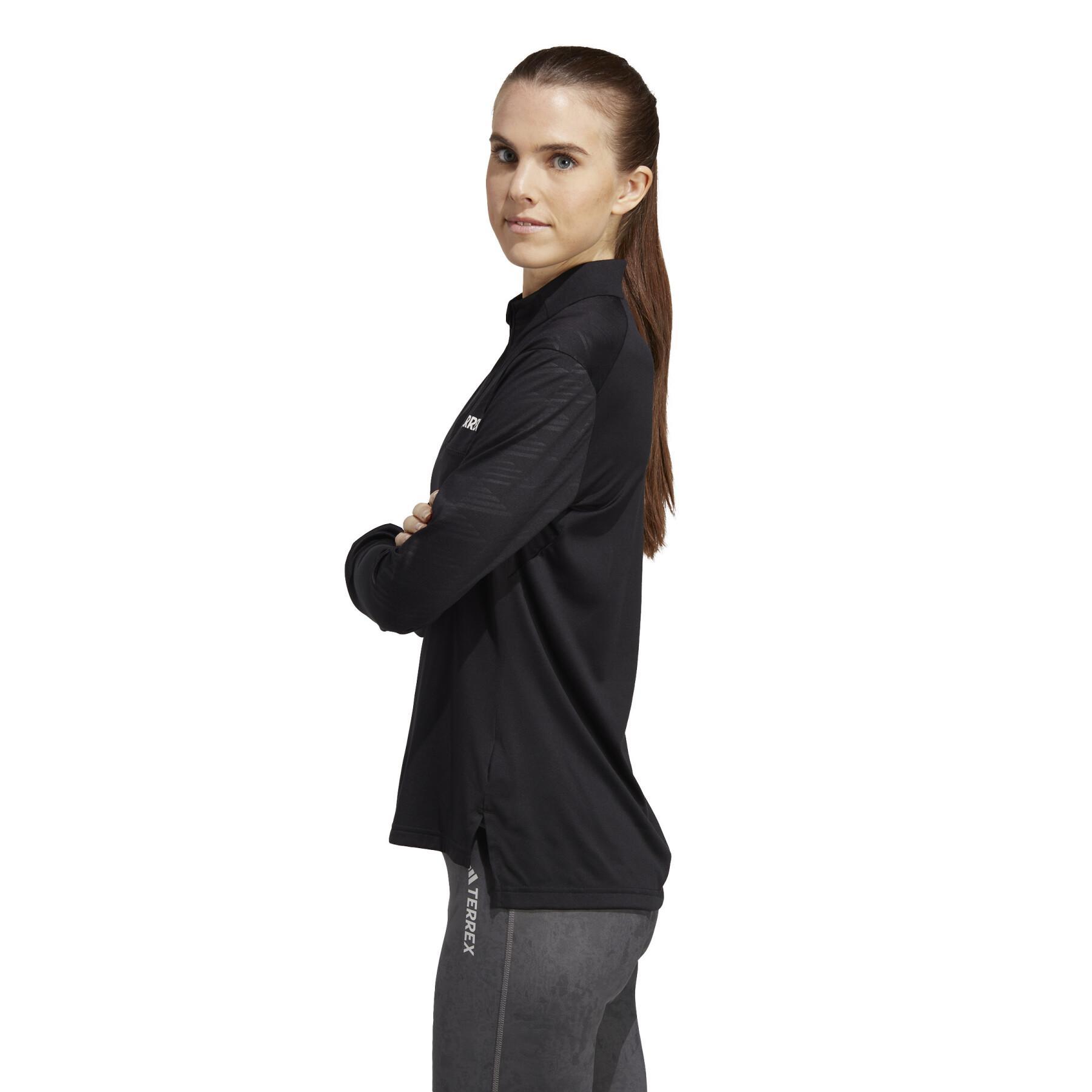 Camiseta de manga larga y media cremallera para mujer adidas Terrex Multi