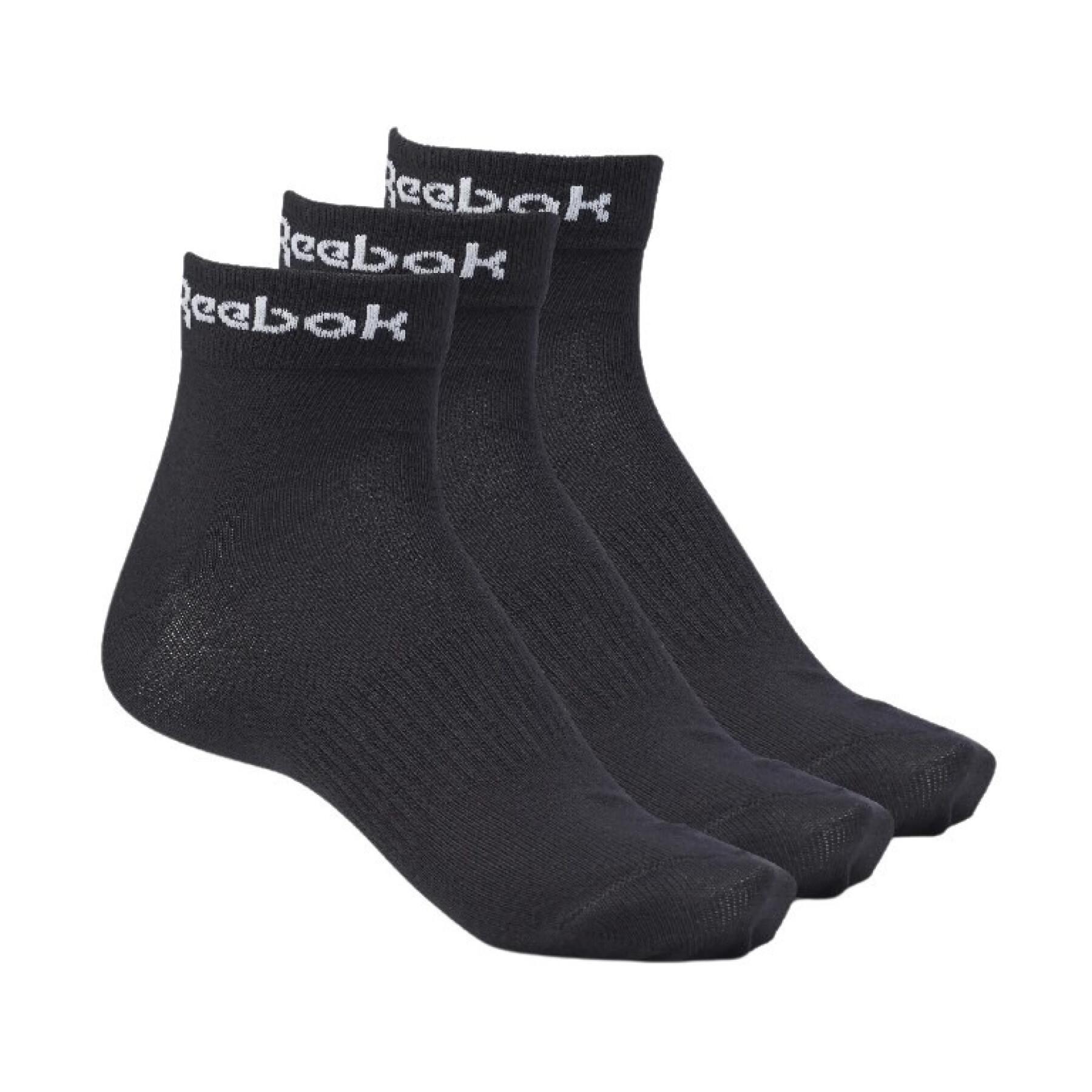 Juego de 3 pares de calcetines Reebok Active Core Ankle