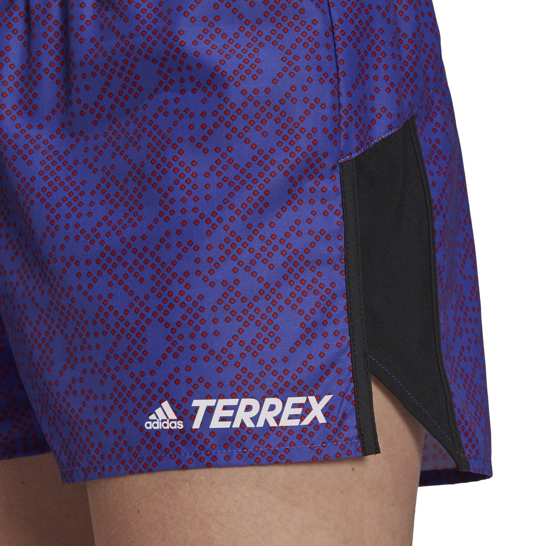 Pantalones cortos de mujer adidas Terrex Primeblue Trail Graphic