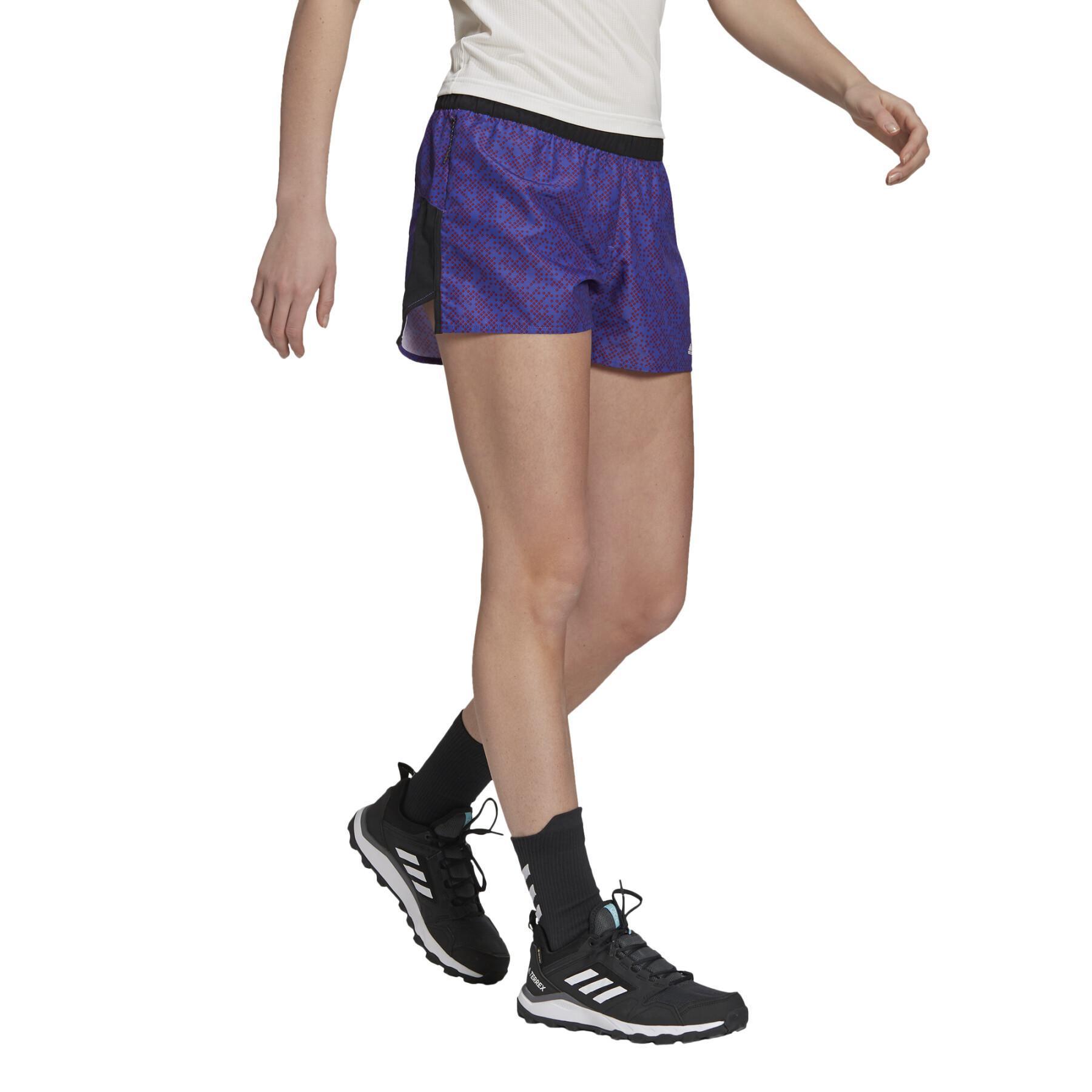 Pantalones cortos de mujer adidas Terrex Primeblue Trail Graphic