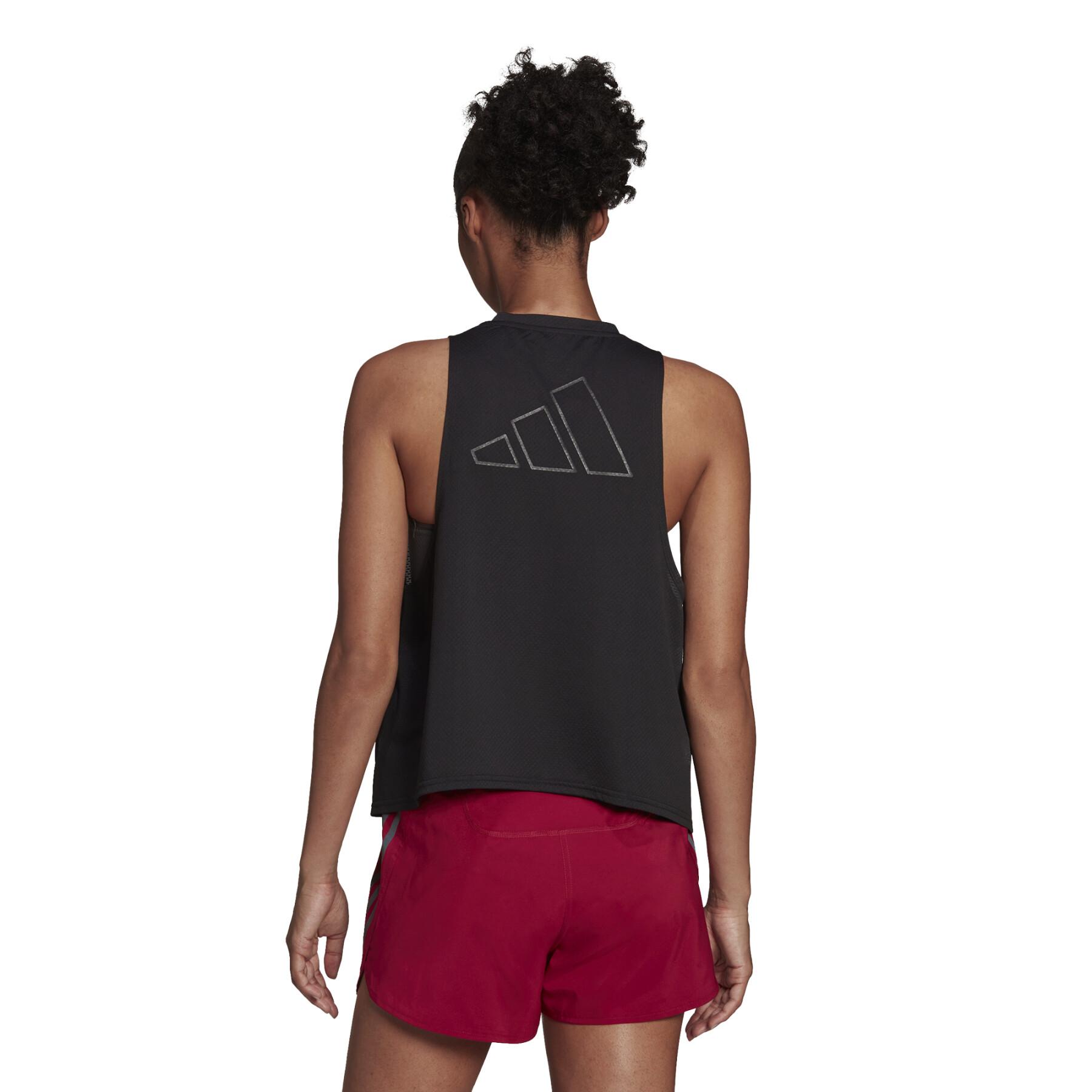 Camiseta de tirantes para mujer adidas Run Icons 3bar Running