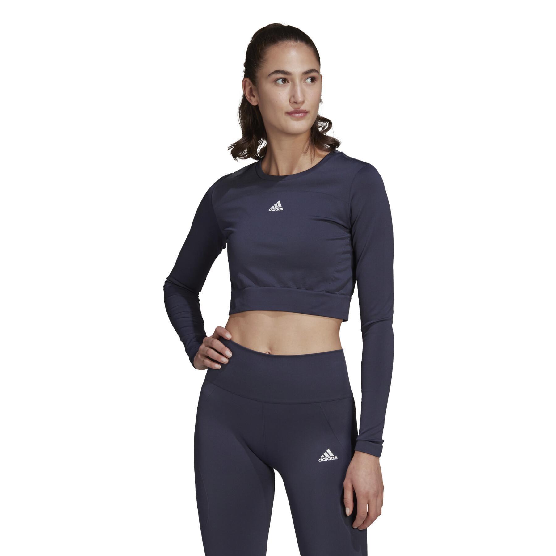 Camiseta de mujer adidas Aeroknit Seamless Fitted Cropped