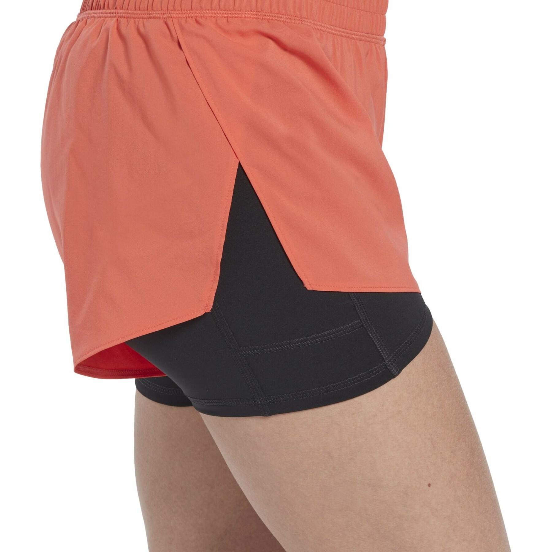 Pantalones cortos de running dos en uno para mujer Reebok