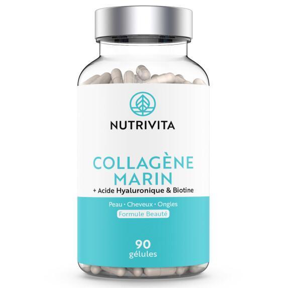 Complemento alimenticio de colágeno marino - 90 cápsulas Nutrivita