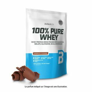 Paquete de 10 bolsas de proteína de suero 100% pura Biotech USA - Chocolate - 454g