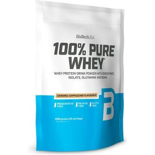 Bolsas de proteína de suero 100% pura Biotech USA - Caramel-cappuccino - 454g (x10)