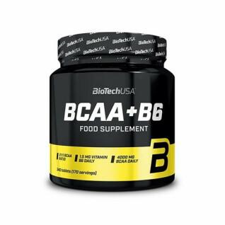 Pack de 12 botes de aminoácidos Biotech USA bcaa+b6 - 340 comp