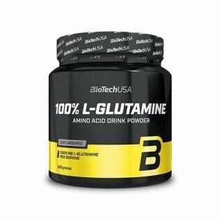 Pack de 10 botes de aminoácidos Biotech USA 100% l-glutamine - 240g
