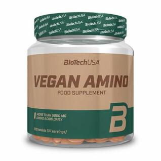 Pack de 10 botes de aminoácidos Biotech USA vegan amino - 300 comp