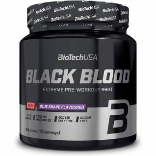 Paquete de 10 botes de refuerzo Biotech USA black blood caf + - Raisin bleu - 300g