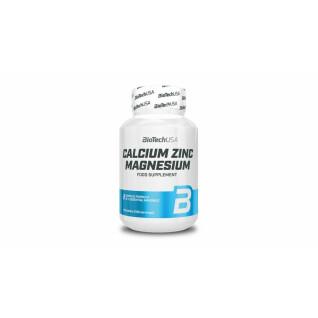 12 botes de calcio zinc magnesio vitaminas Biotech USA - 100 Comp