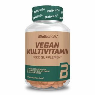 Paquete de 12 botes de multivitaminas veganas Biotech USA - 60 Comp