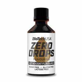 Paquete de 10 tubos de aperitivos Biotech USA zero drops - Nougat aux noix - 50ml
